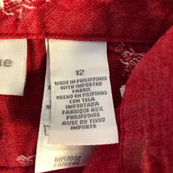 Liz Claiborne Audra Women's 12 Straight Leg Below The Knee Red Cropped Pants - Picture 6 of 17